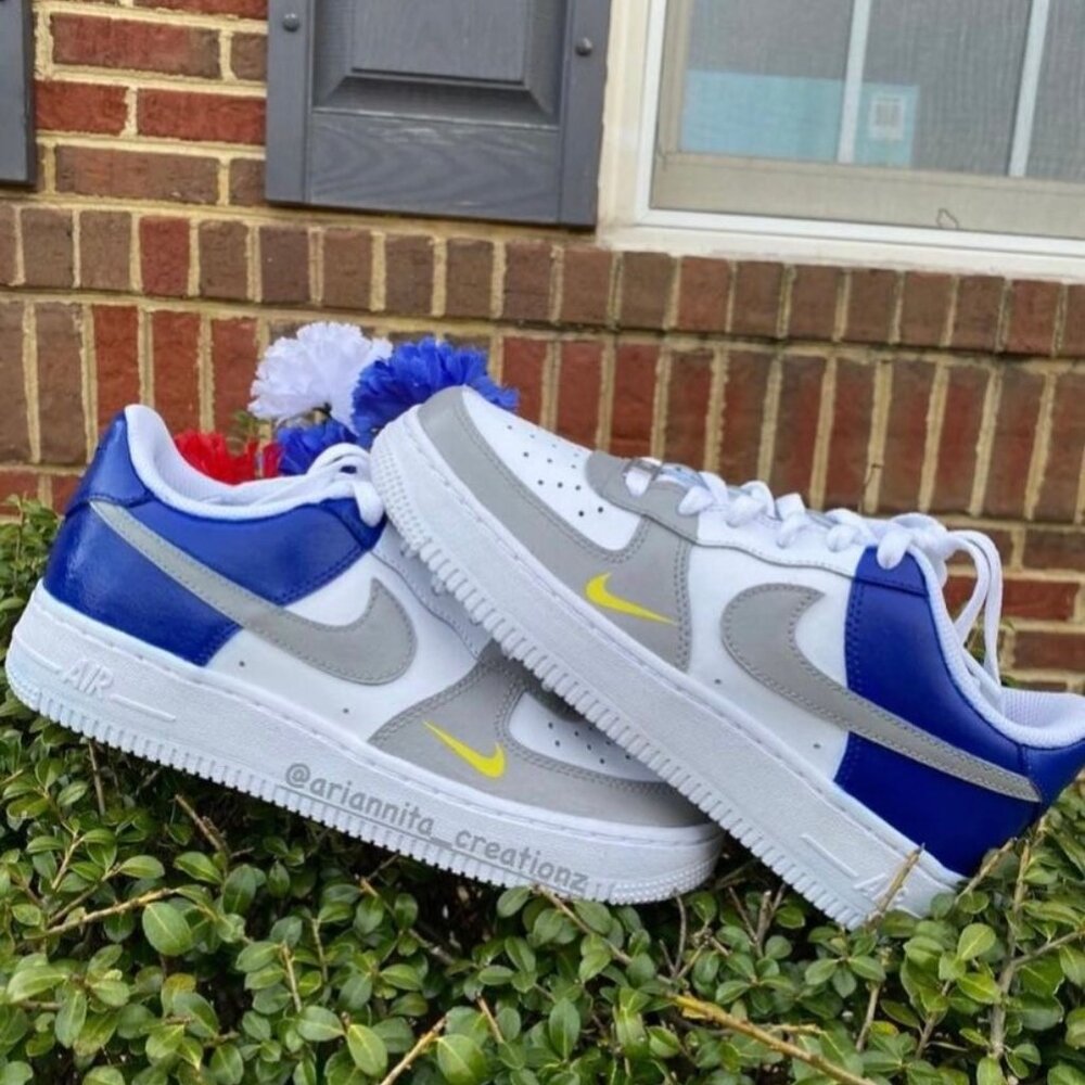Nike Air Force 1 Blue and Grey Hand Painted shoes All Sizes